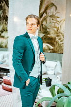 Laden Sie das Bild in den Galerie-Viewer, Hochzeitsanzug - Fliege mit Tuch - Digel - Grün
