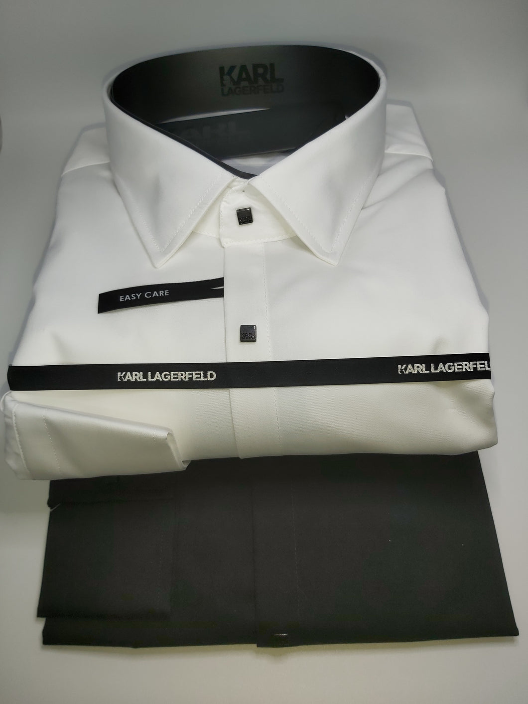 Fit Karl Lagerfeld Hemd mit Druckknöpfen Farbe Ivory – Wolfram S Männermode