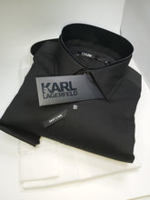Laden Sie das Bild in den Galerie-Viewer, Extra Slim Fit Karl Lagerfeld Hemd mit schwarzen Druckknöpfen Farbe Ivory
