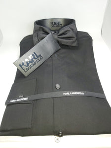 Karl Lagerfeld Hemd mit runden, schwarzen Metallknöpfen Farbe Schwarz