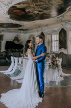 Laden Sie das Bild in den Galerie-Viewer, Digel Sakko - Hochzeitsanzug - Stehkragen - Blau
