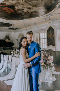 Digel Sakko - Hochzeitsanzug - Stehkragen - Blau